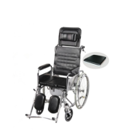 Reclining Wheelchairs with commode ,Commode Recliner Wheelchairs, Chrome-plated Reclining Wheelchairs