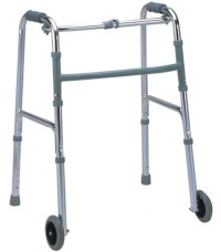Super Quality Wheel Frame Walker WA19  Aluminum Hospital One-button Folding Walker with Wheels Walking Aid