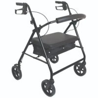 Outdoor Aluminum and Steel Foldable Rollator Walker Walking Aid for Elderly People RL002